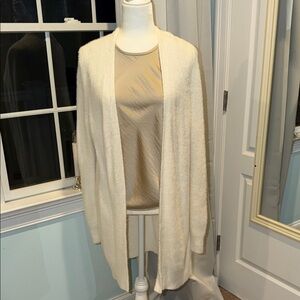 Elegant Cream Open-Front Sweater LNC